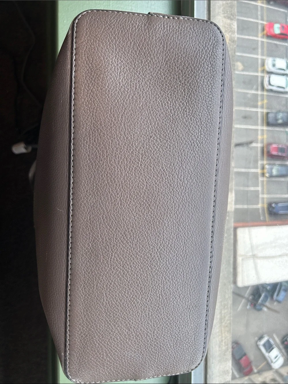 Tory Burch griege Leather Tote with Tassel Logo